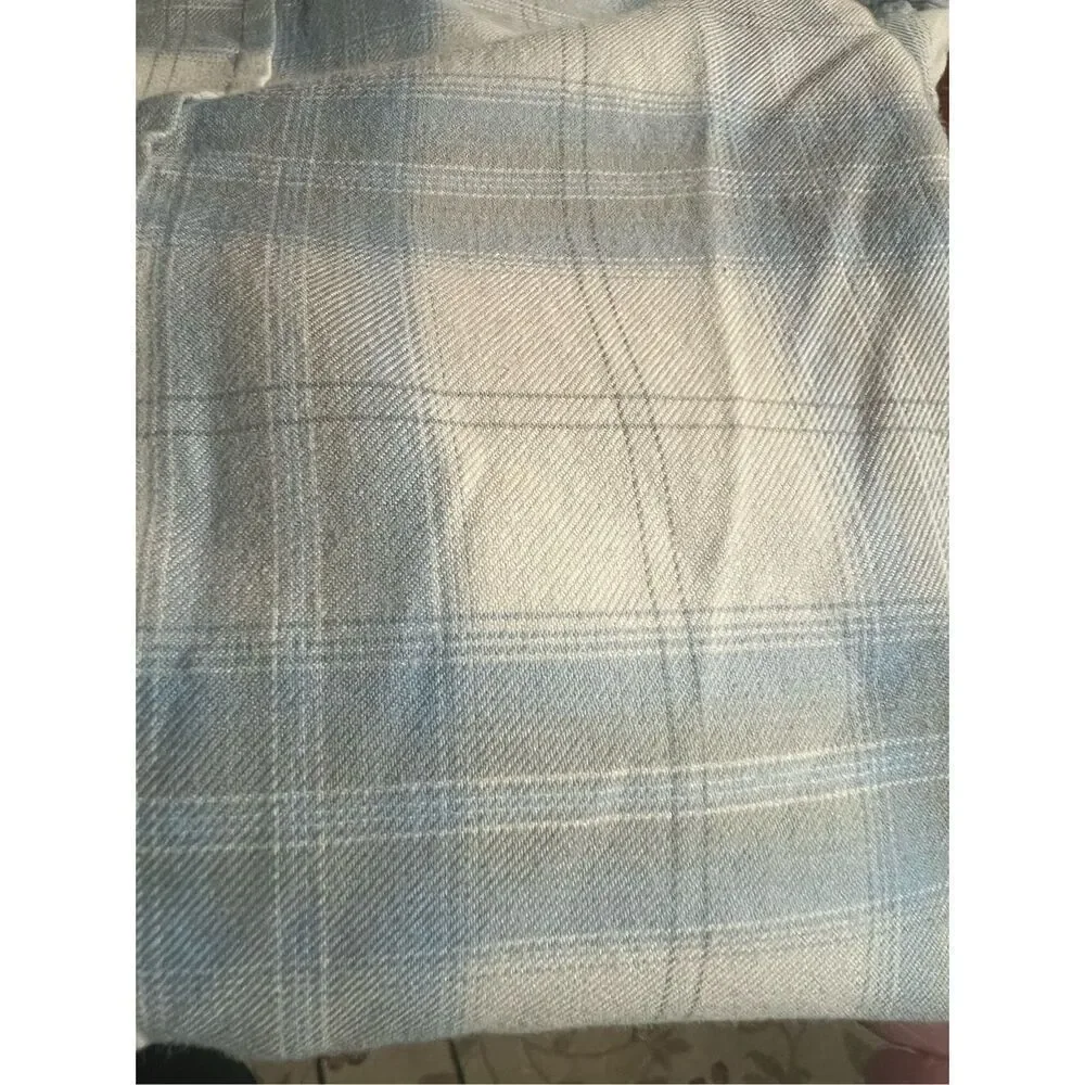 No Brand Mens Plaid Linen/Cotton  Blend  Shirt Sz L NWOT
